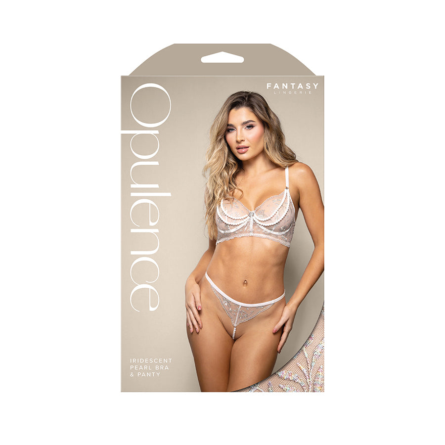OPULENCE Iridescent Pearl Bra & Panty - - - S/M Size
