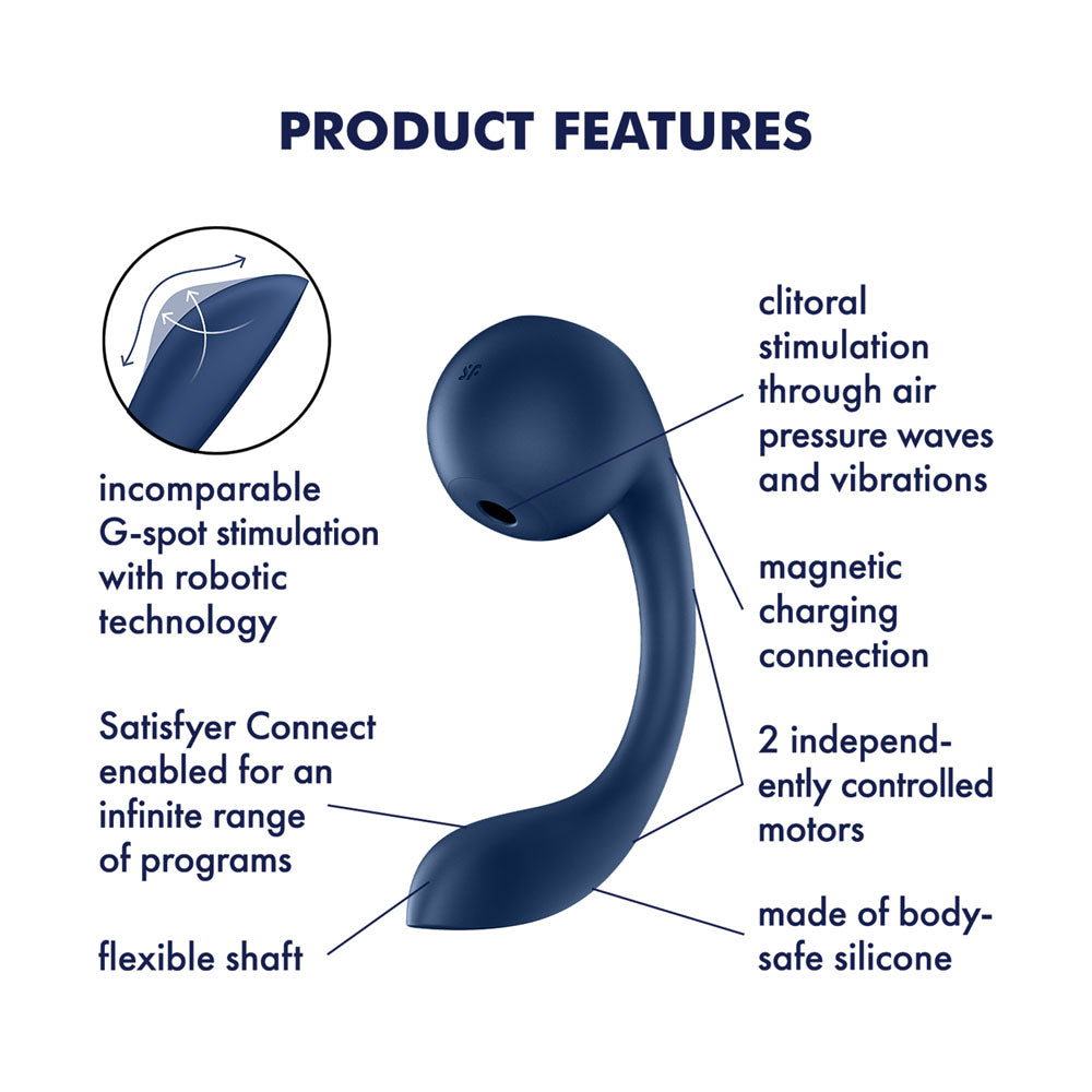 Satisfyer Pro+ Wave 4 - USB Rechargeable Vibrator with Air Pulse Stimulation and App Control