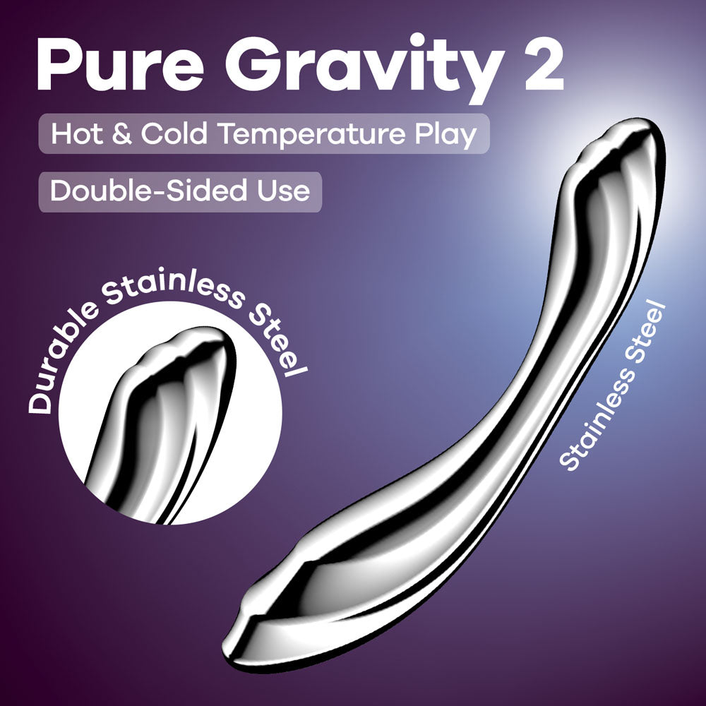 Satisfyer Pure Gravity 2 - Steel 21 cm Dildo