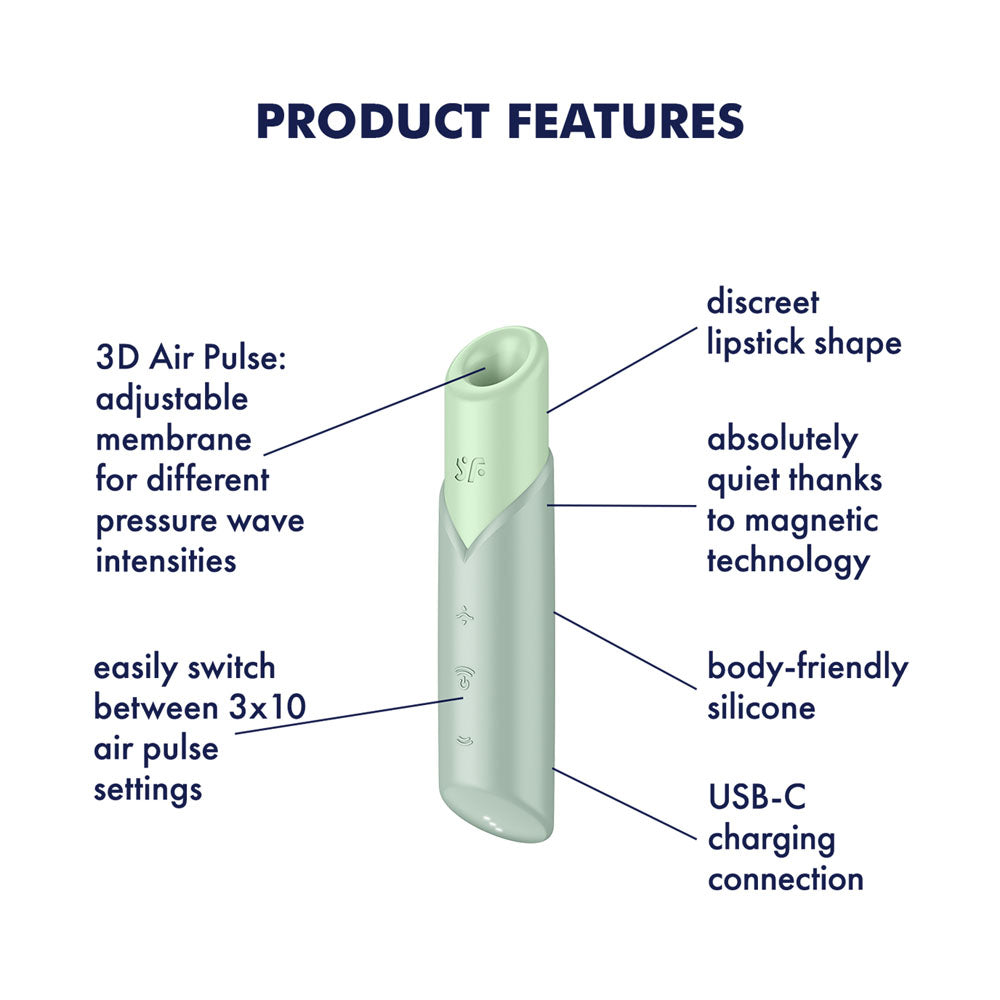 Satisfyer Naughty Kiss - Mint USB Rechargeable Air Pulse Stimulator