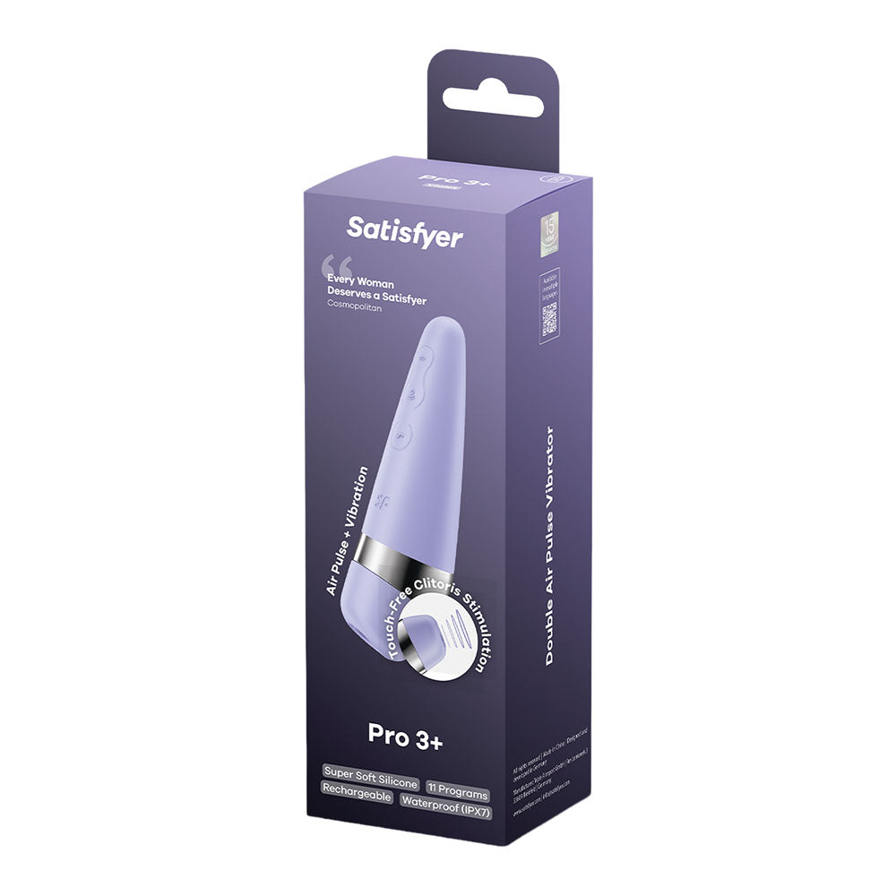 Satisfyer Pro 3+ - USB-Rechargeable Air Pulse Clitoral Stimulator with Vibration