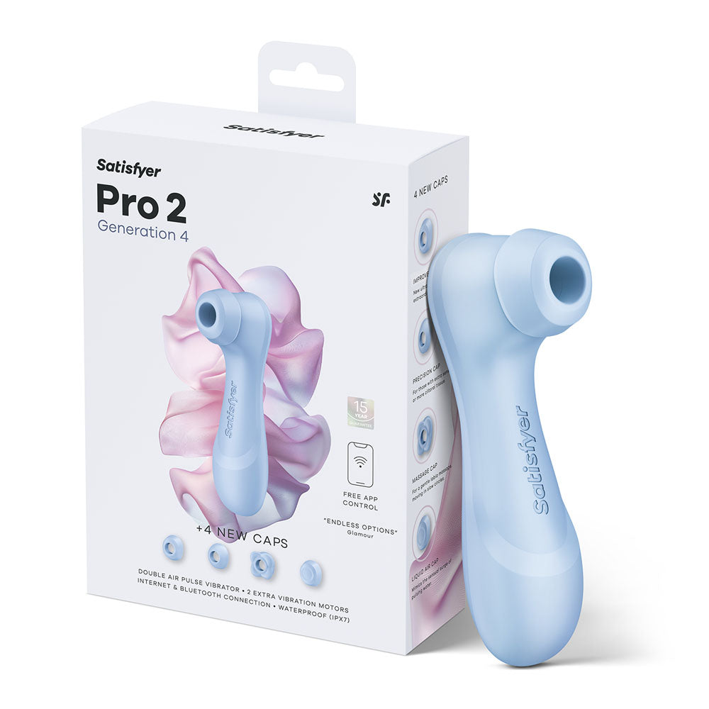 Satisfyer Pro 2 Generation 4 - Serene - Touch-Free USB-C Rechargeable Clitoral Stimulator with App Control
