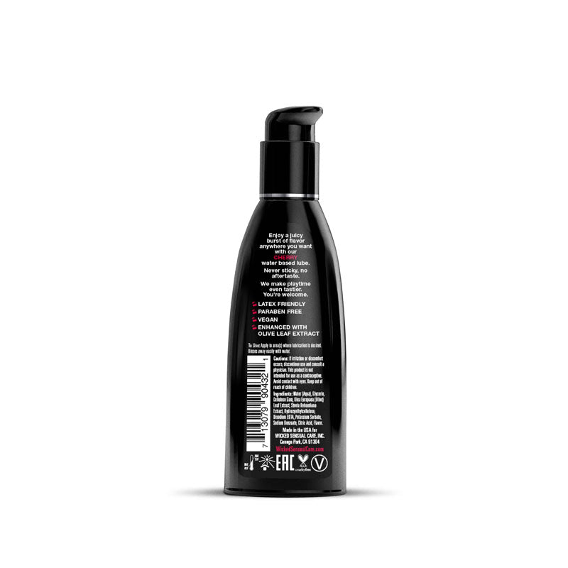 Wicked Aqua Cherry - Cherry Flavoured Water Based Lubricant - 60 ml (2 oz) Bottle