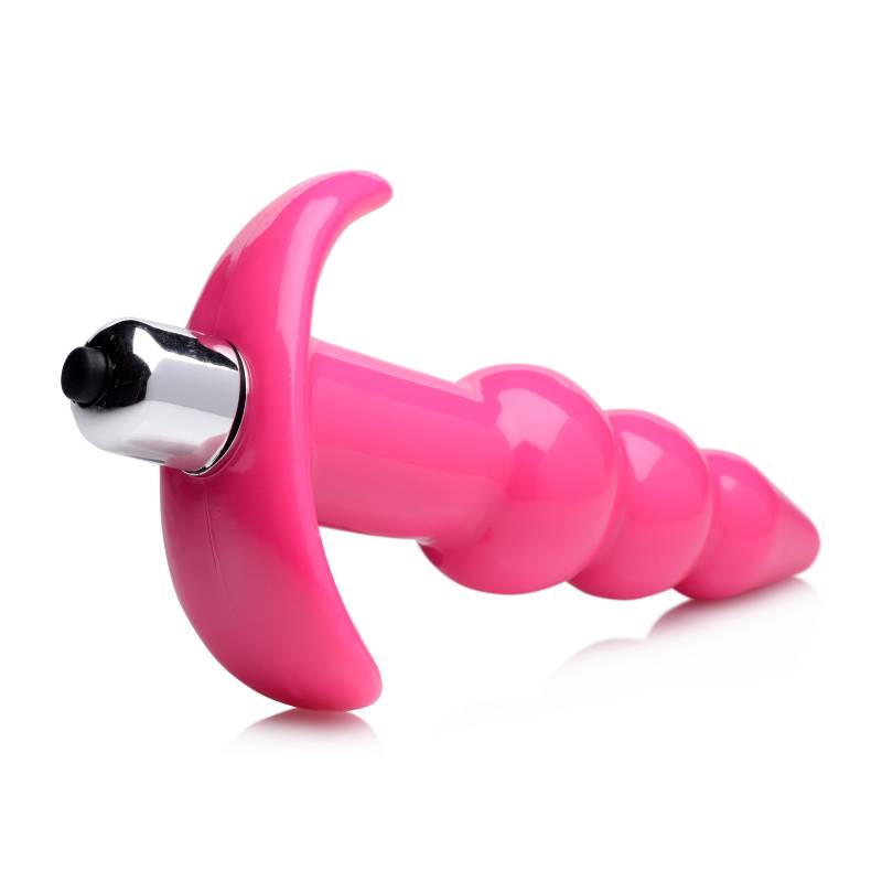 Frisky Ribbed Vibrating Butt Plug - 10.9 cm Vibrating Butt Plug