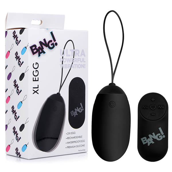 Bang! XL Silicone Vibrating Egg - XL USB Rechargeable Egg with Wireless Remote