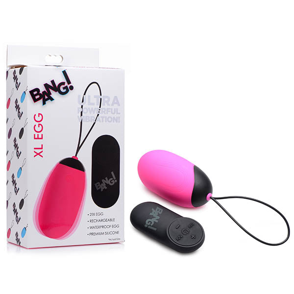 Bang! XL Silicone Vibrating Egg - XL USB Rechargeable Egg with Wireless Remote