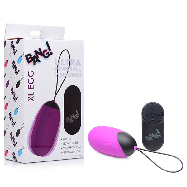 Bang! XL Silicone Vibrating Egg - XL USB Rechargeable Egg with Wireless Remote