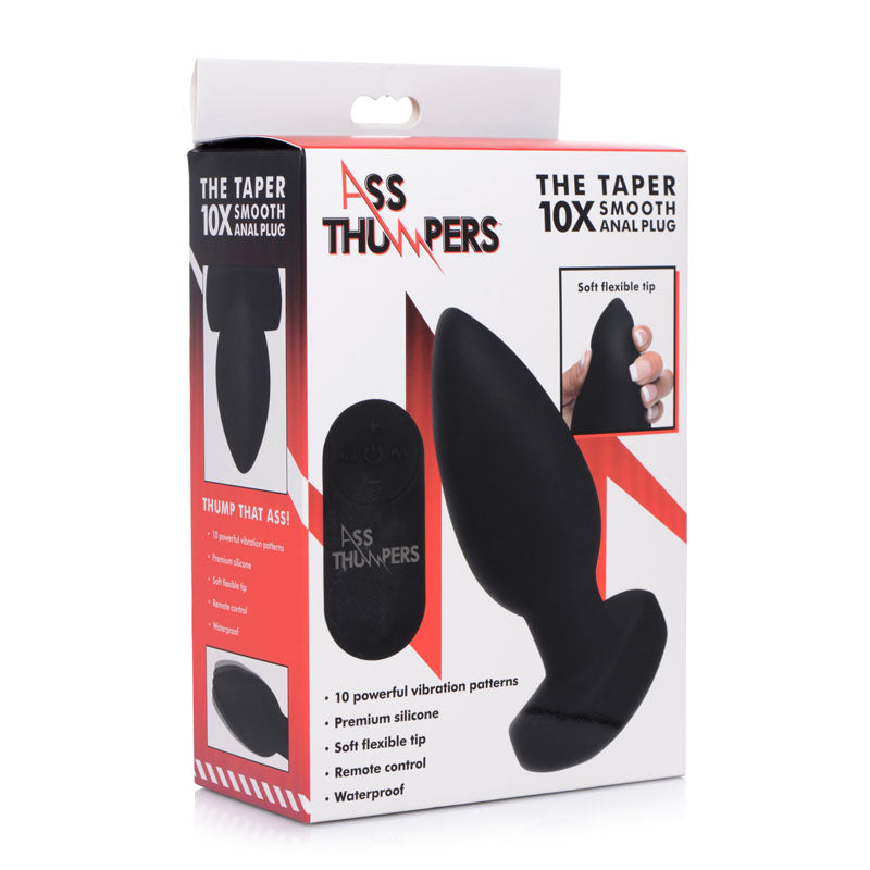 Ass Thumpers The Taper - 13 cm USB Rechargeable Vibrating Butt Plug with Wireless Remote