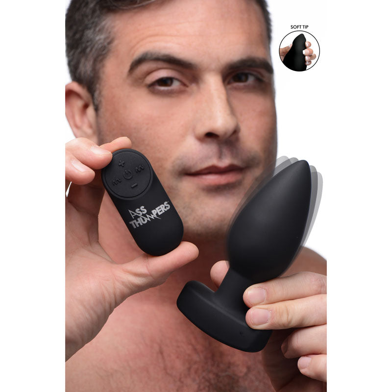 Ass Thumpers The Taper - 13 cm USB Rechargeable Vibrating Butt Plug with Wireless Remote