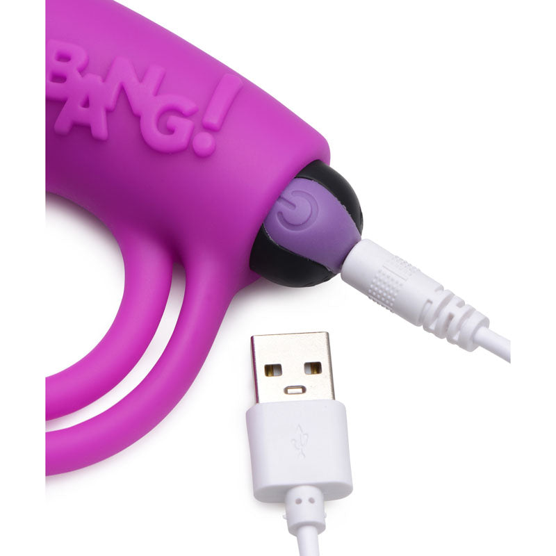 Bang! Silicone Cock Ring & Bullet - USB Rechargeable Vibrating Cock Ring with Wireless Remote
