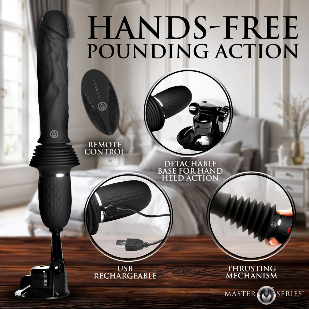 Master Series Ultimate Power Pounder - 30 cm USB Rechargeable Thrusting Vibrator