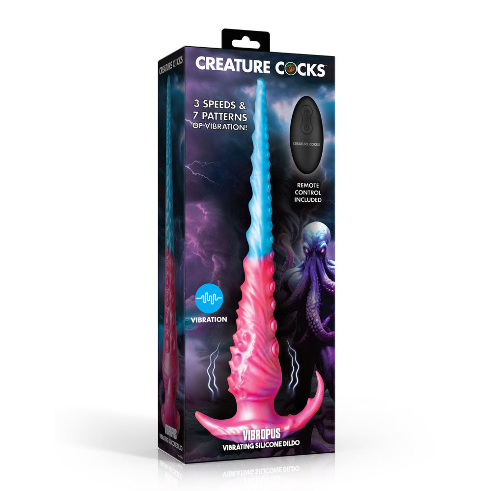 Creature Cocks Vibropus - Blue/Pink 34.3 cm USB Rechargeable Vibrating Tentacle Dildo with Wireless Remote