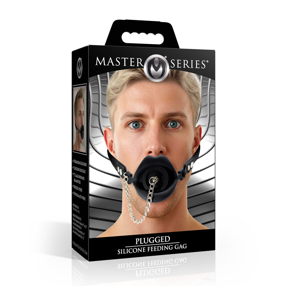 Master Series Plugged - Lips Silicone Feeding Mouth Gag
