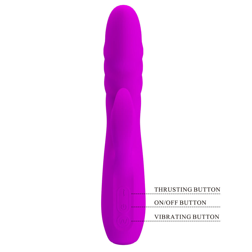 Party Up BOB Thrusting Vibe - - 25 cm USB Rechargeable Thrusting Rabbit Vibrator