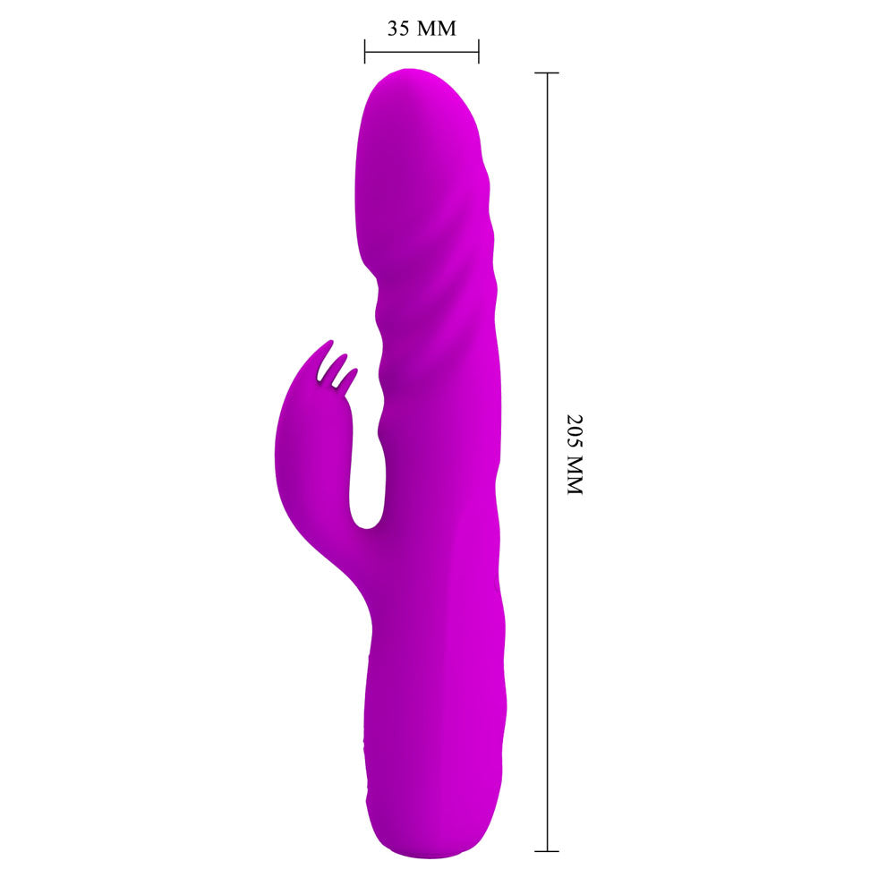 Party Up BOB Thrusting Vibe - - 25 cm USB Rechargeable Thrusting Rabbit Vibrator