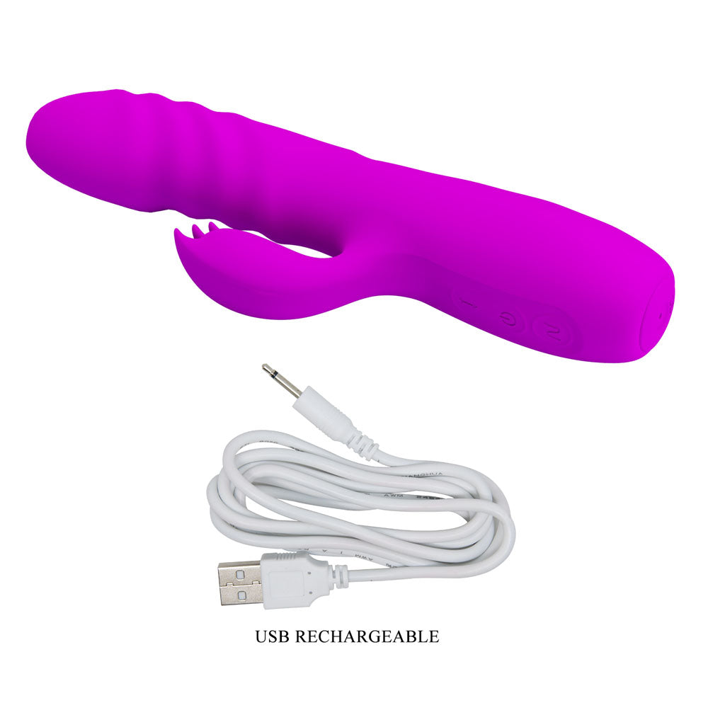 Party Up BOB Thrusting Vibe - - 25 cm USB Rechargeable Thrusting Rabbit Vibrator