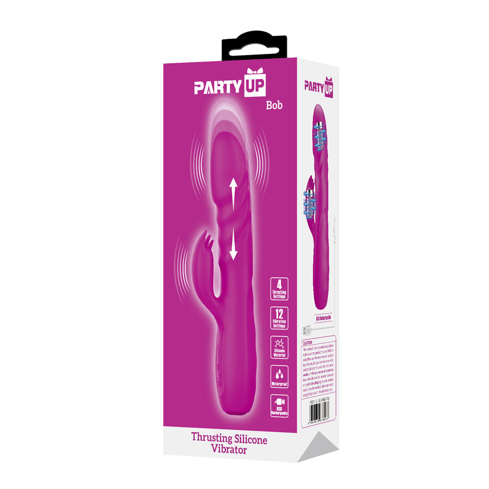 Party Up BOB Thrusting Vibe - - 25 cm USB Rechargeable Thrusting Rabbit Vibrator