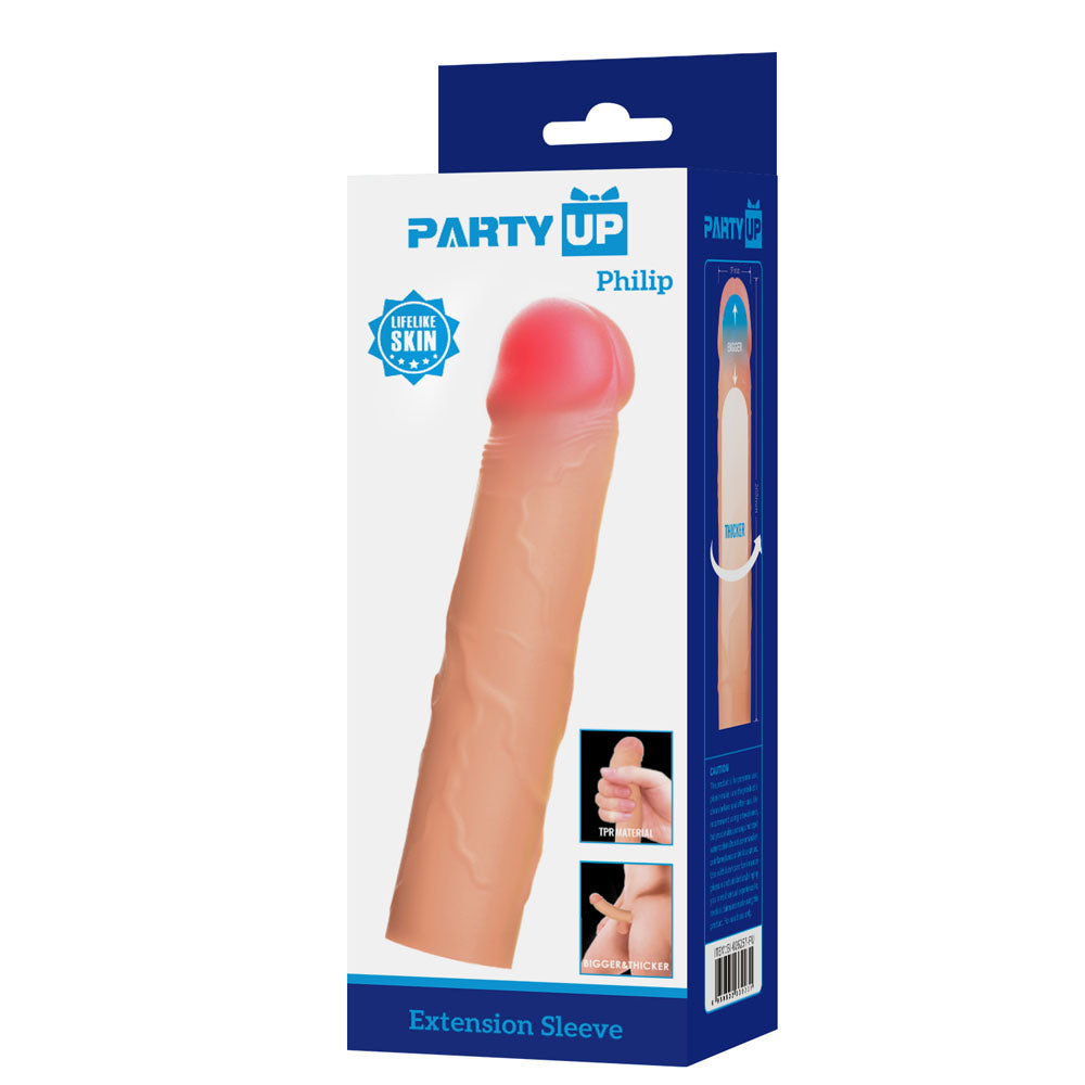 Party Up PHILIP 3 Inch Extender Sleeve - 3 Inch Penis Extender Sleeve