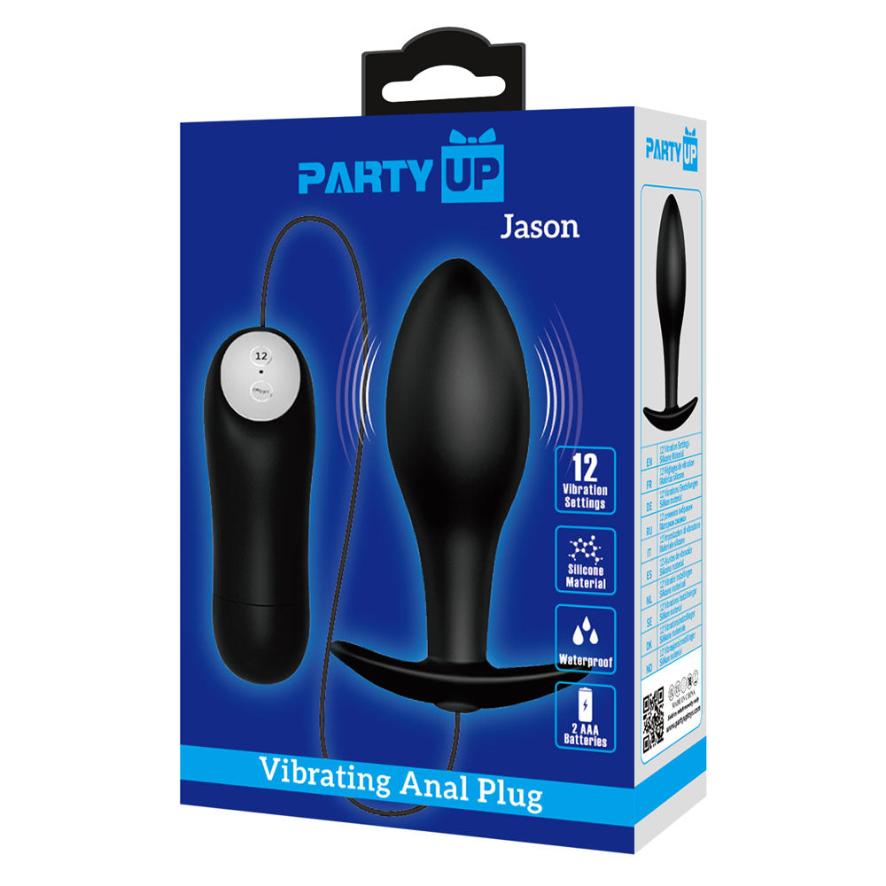 Party Up JASON Vibrating Anal Plug - 8.5 cm Vibrating Butt Plug with Remote