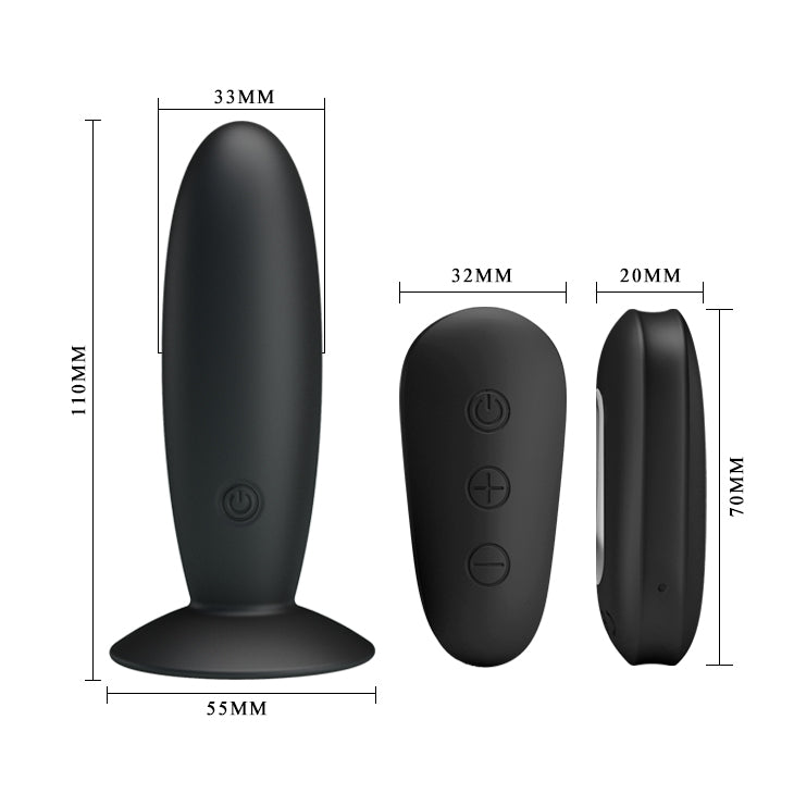 MR PLAY Remote Control Vibrating Anal Plug - USB Rechargeable Vibrating Butt Plug with Wireless Remote