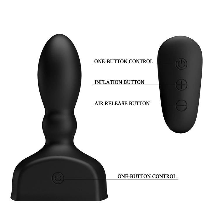 MR PLAY Inflatable Anal Plug - USB Rechargeable Inflatable Anal Plug with Wireless Remote