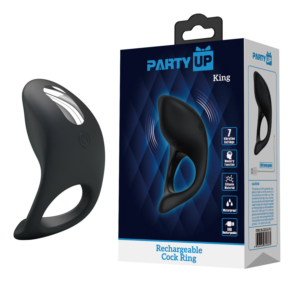 Party Up KING Rechargeable Cock Ring - USB Rechargeable Cock Ring