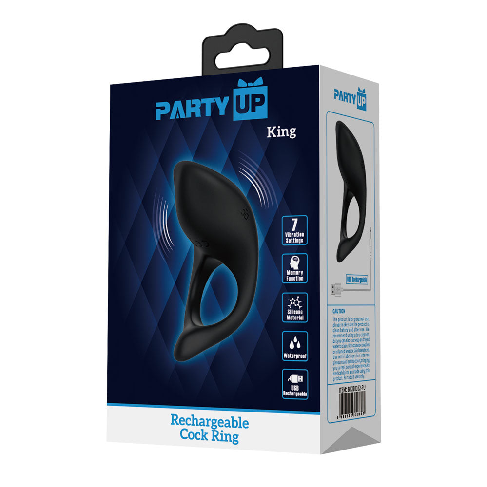 Party Up KING Rechargeable Cock Ring - USB Rechargeable Cock Ring