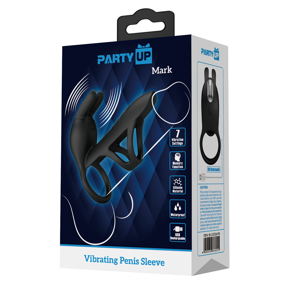 Party Up MARK Vibrating Penis Sleeve - USB Rechargeable Vibrating Cock Sleeve