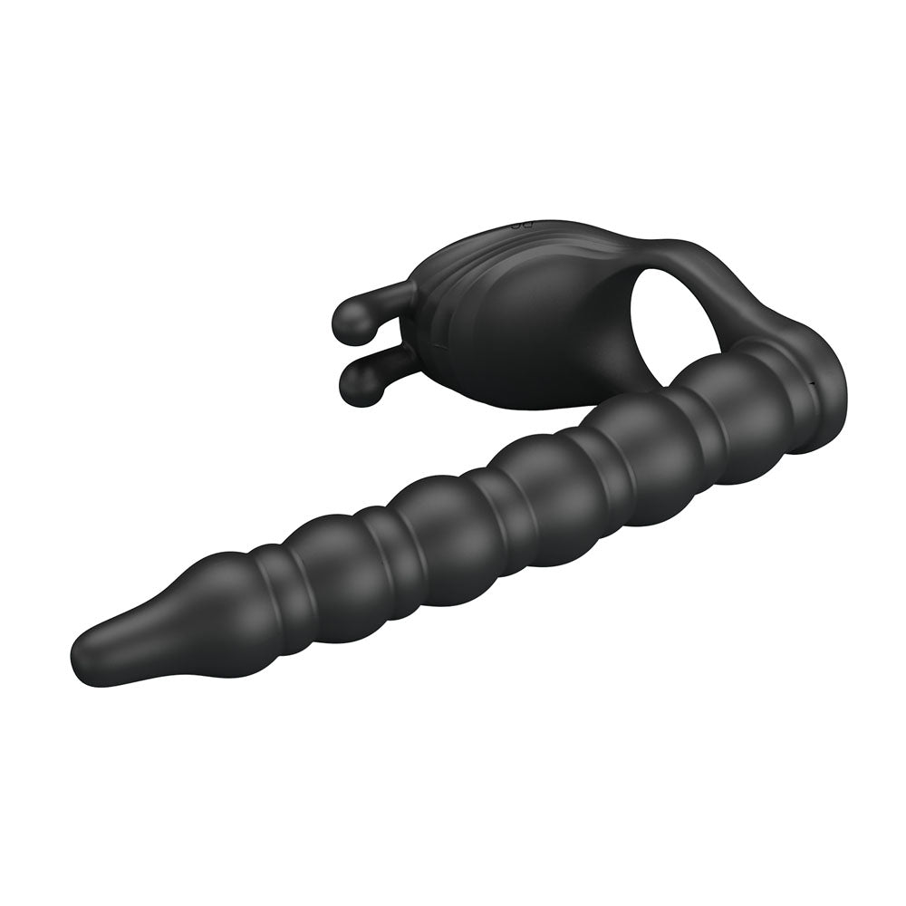 Party Up MARCUS Ring & Anal Plug - USB Rechargeable Vibrating Cock Ring with Double Penetrator