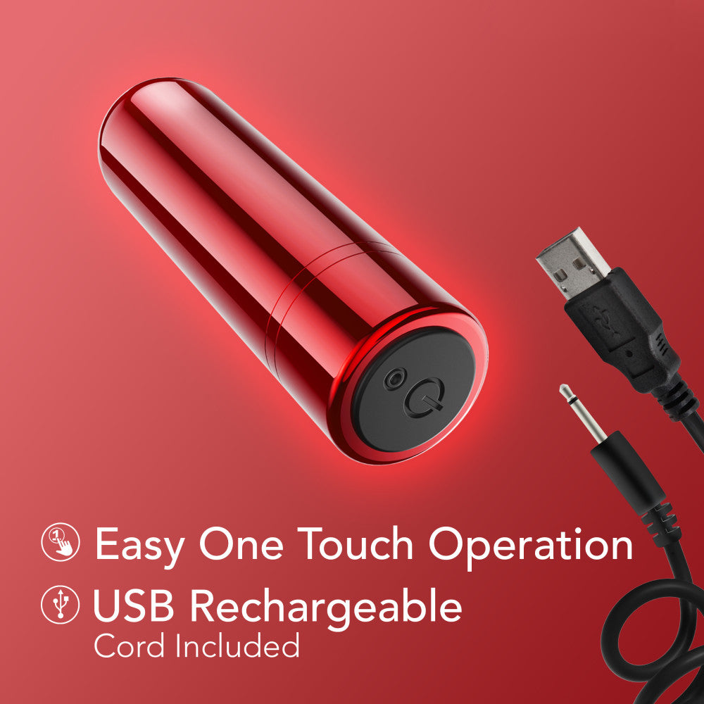 Kool Vibes - Rechargeable Mini Bullet - Cherry - 6.4 cm USB Rechargeable Bullet
