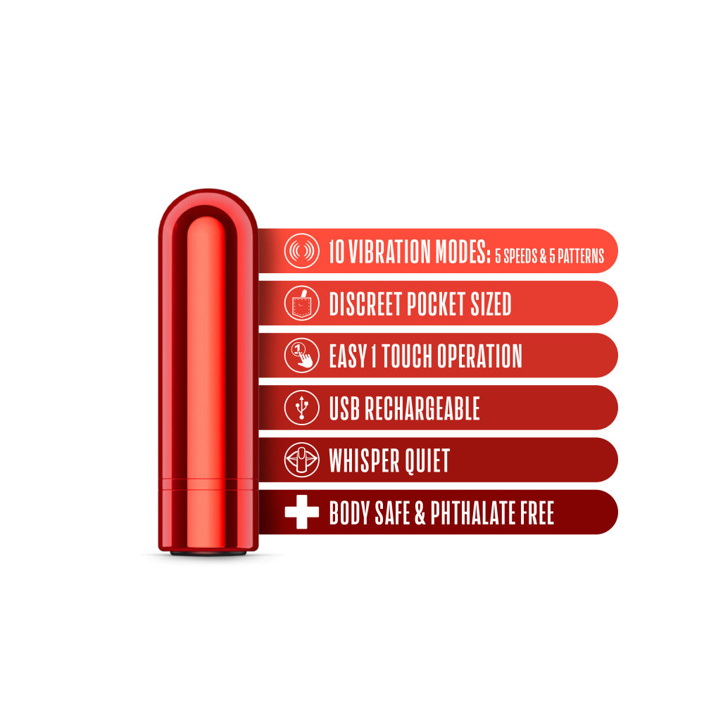 Kool Vibes - Rechargeable Mini Bullet - Cherry - 6.4 cm USB Rechargeable Bullet