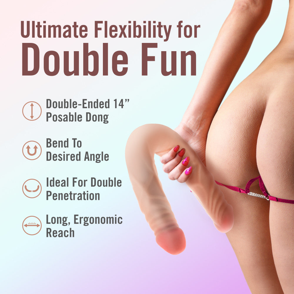 Dr. Skin Plus 14'' Posable Double Dong - 35.5 cm Double Dong