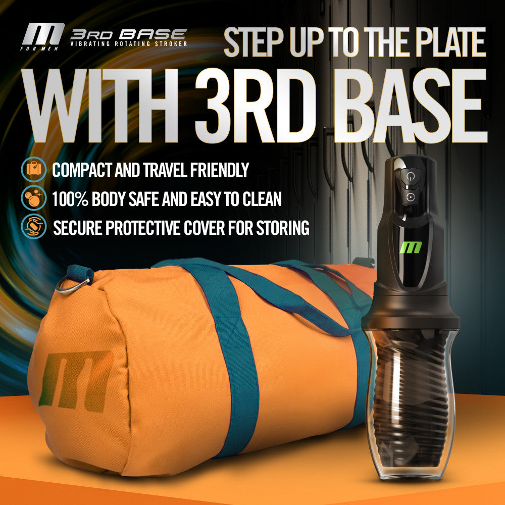 M For Men - 3rd Base - USB Rechargeable Vibrating & Rotating Auto Stroker