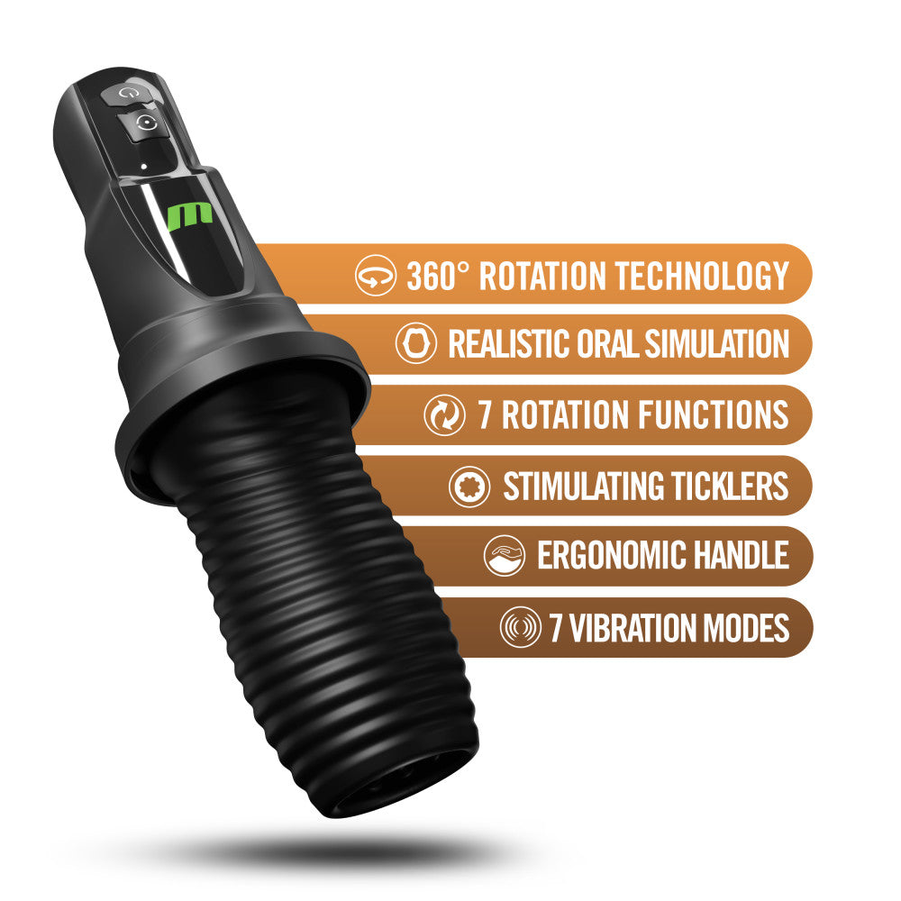 M For Men - 3rd Base - USB Rechargeable Vibrating & Rotating Auto Stroker