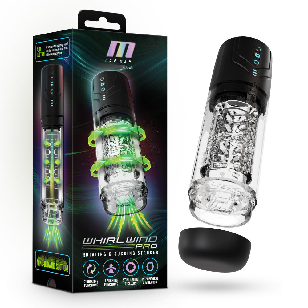 M For Men - Whirlwind Pro - USB Rechargeable Rotating & Sucking Auto Stroker