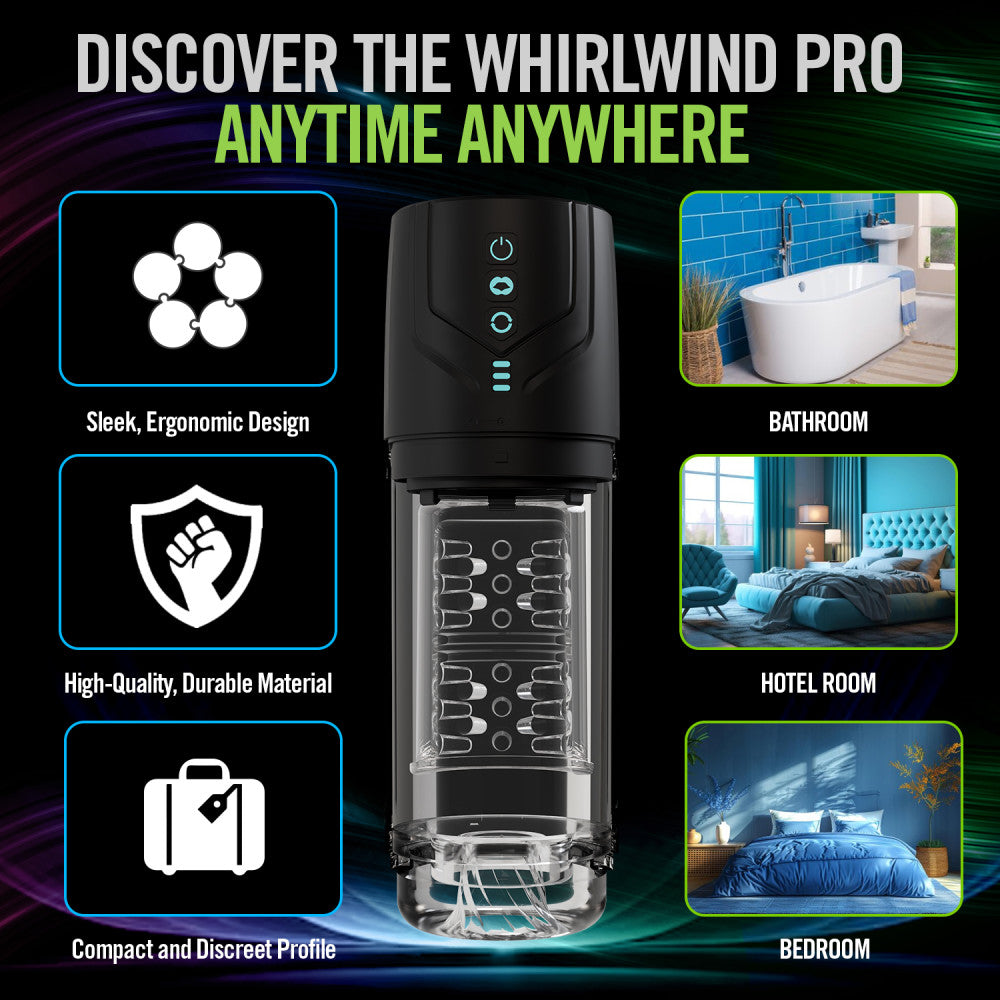 M For Men - Whirlwind Pro - USB Rechargeable Rotating & Sucking Auto Stroker
