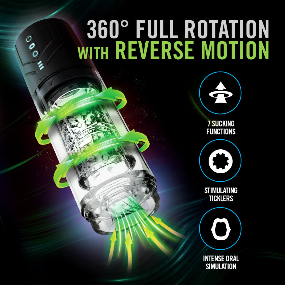 M For Men - Whirlwind Pro - USB Rechargeable Rotating & Sucking Auto Stroker