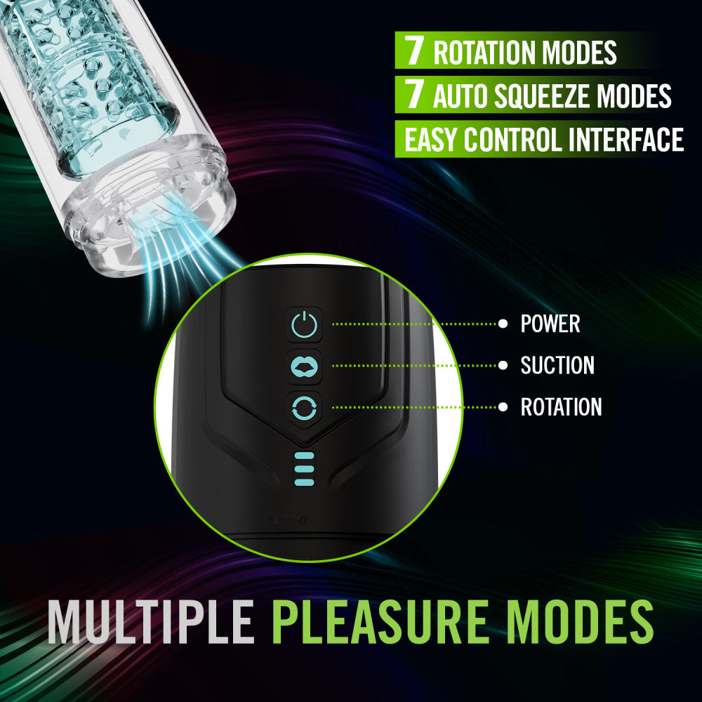 M For Men - Whirlwind Pro - USB Rechargeable Rotating & Sucking Auto Stroker