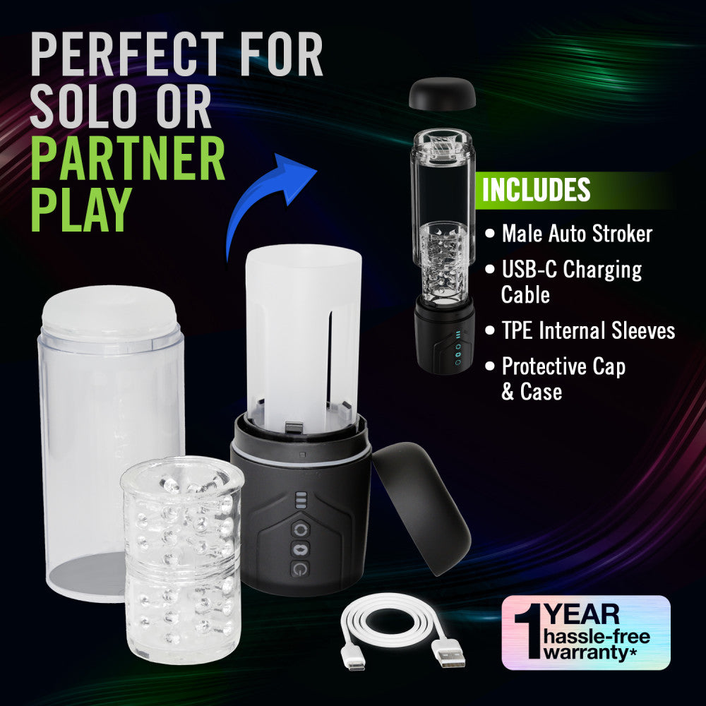M For Men - Whirlwind Pro - USB Rechargeable Rotating & Sucking Auto Stroker