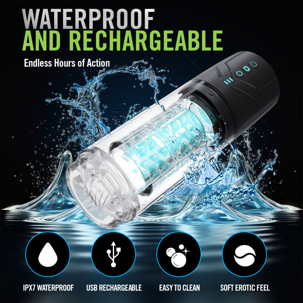 M For Men - Whirlwind Pro - USB Rechargeable Rotating & Sucking Auto Stroker