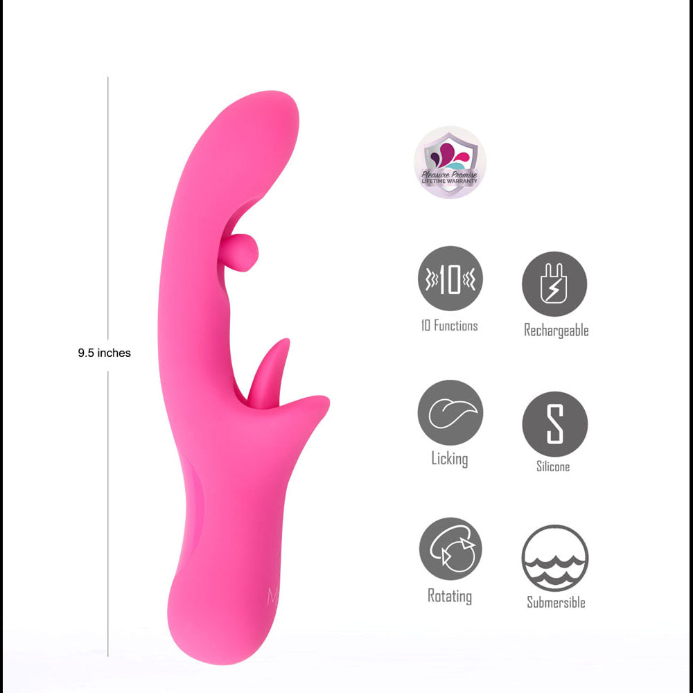 Maia ALORA - 24.1 cm USB Rechargeable Rotating & Licking Vibrator