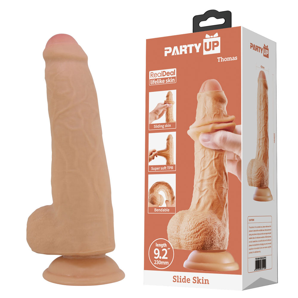 Party Up THOMAS Slide Skin Dong - 23 cm Flexible Dildo
