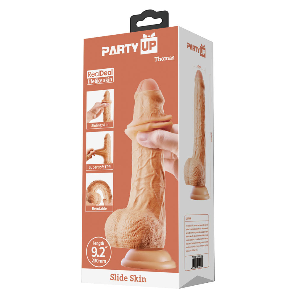 Party Up THOMAS Slide Skin Dong - 23 cm Flexible Dildo