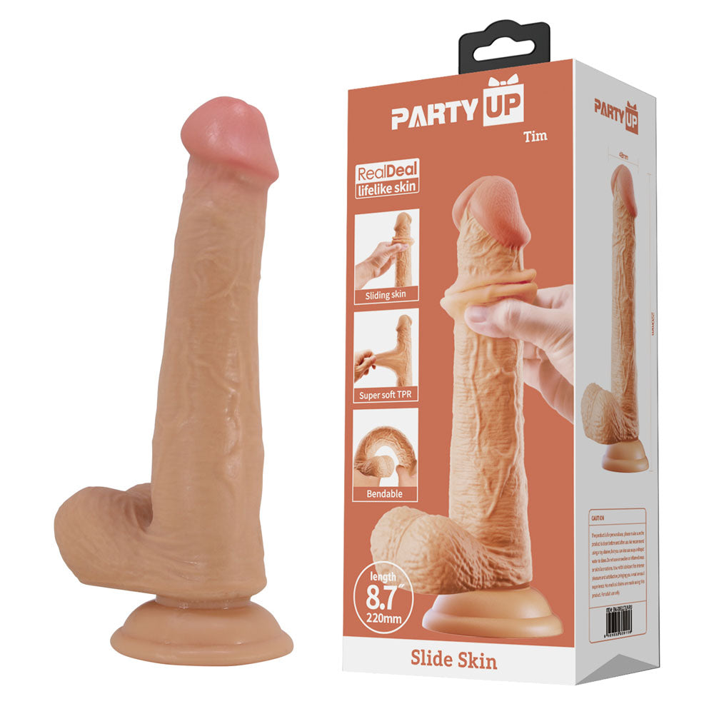 Party Up TIM Slide Skin Dong - 22 cm Flexible Dildo