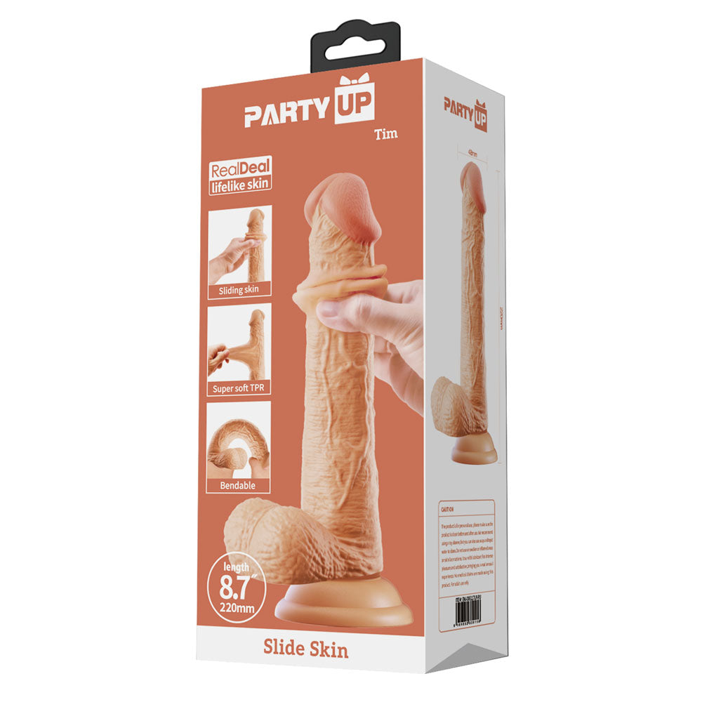 Party Up TIM Slide Skin Dong - 22 cm Flexible Dildo