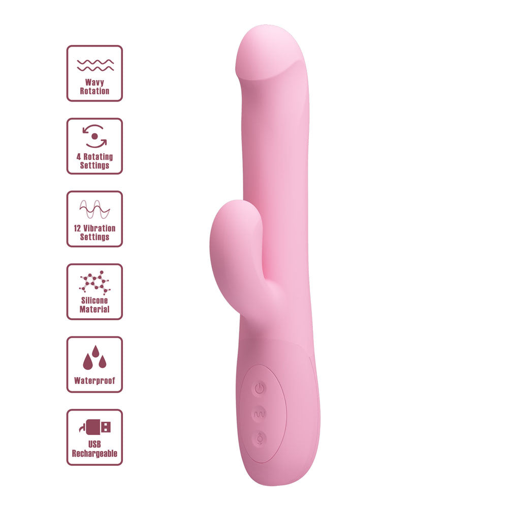 Party Up DEAN Wavy Rotation Vibe - - 23.8 cm USB Rechargeable Rotating Rabbit Vibrator