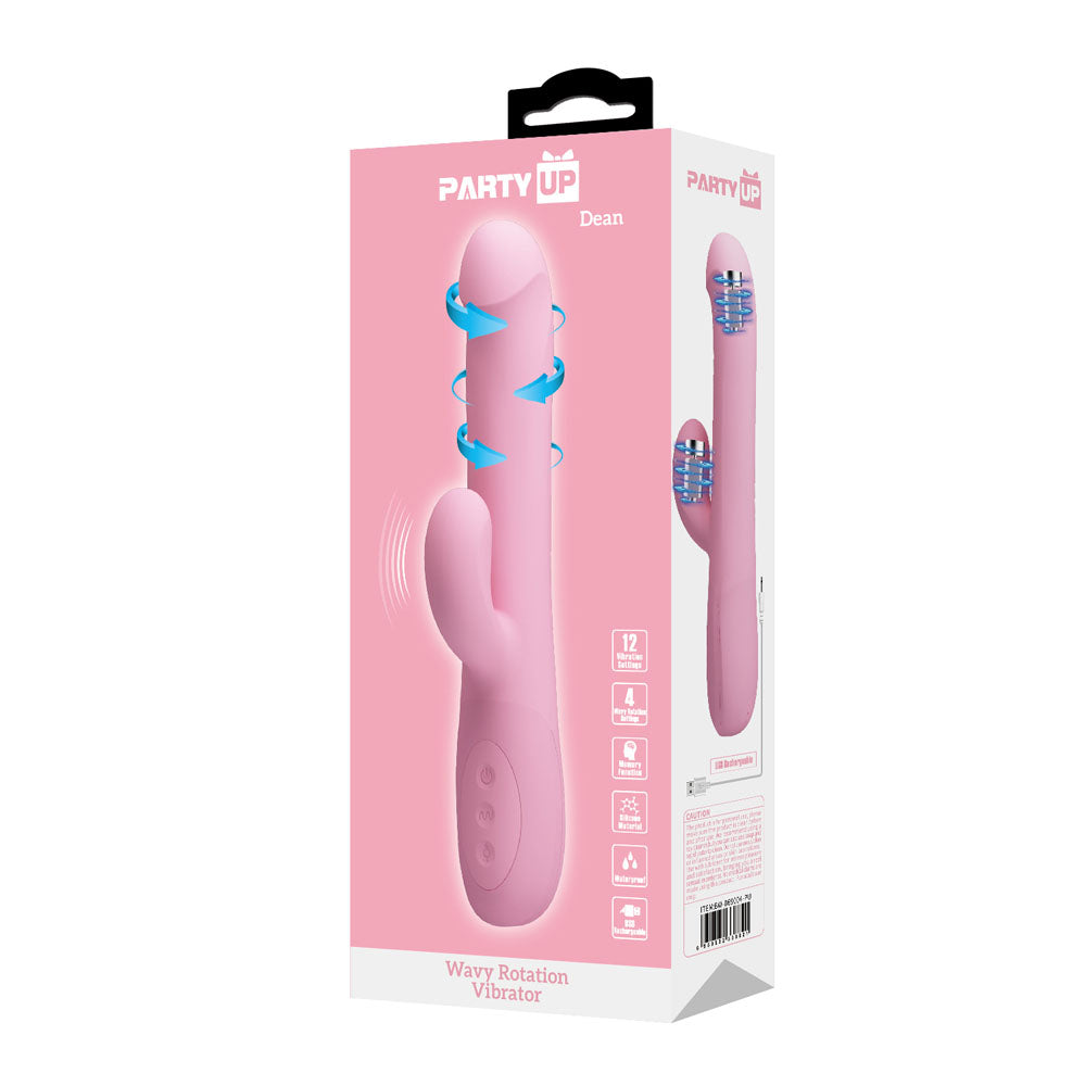 Party Up DEAN Wavy Rotation Vibe - - 23.8 cm USB Rechargeable Rotating Rabbit Vibrator