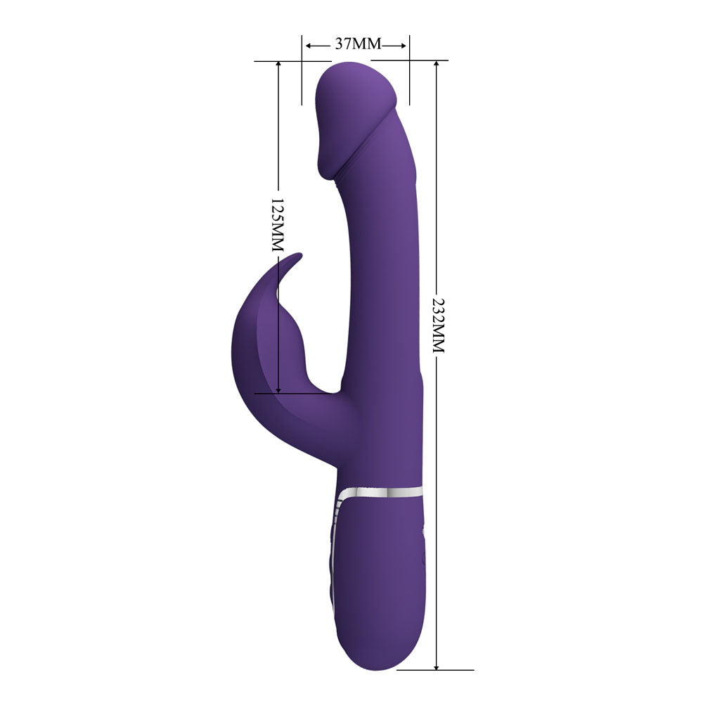 Party Up DAVID Swinging Vibe - - 23.2 cm USB Rechargeable Rabbit Vibrator with Flicking Arm