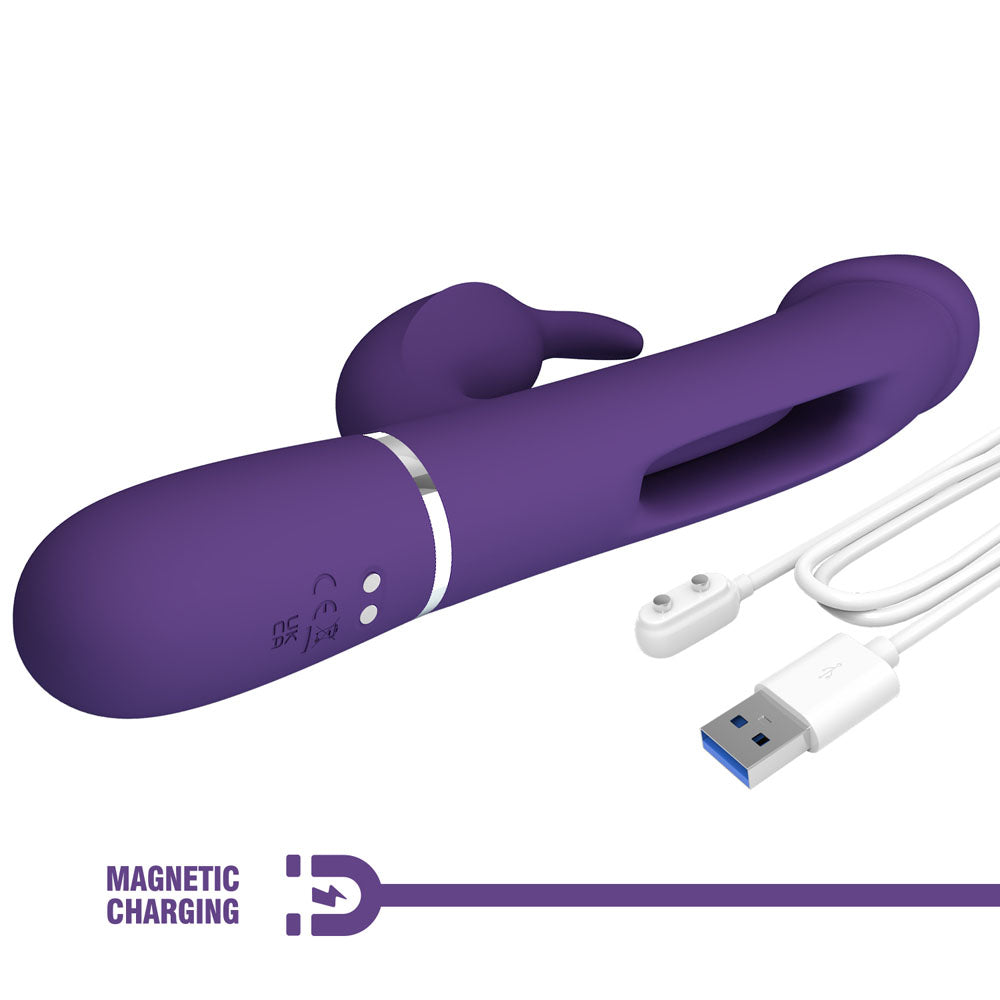 Party Up DAVID Swinging Vibe - - 23.2 cm USB Rechargeable Rabbit Vibrator with Flicking Arm