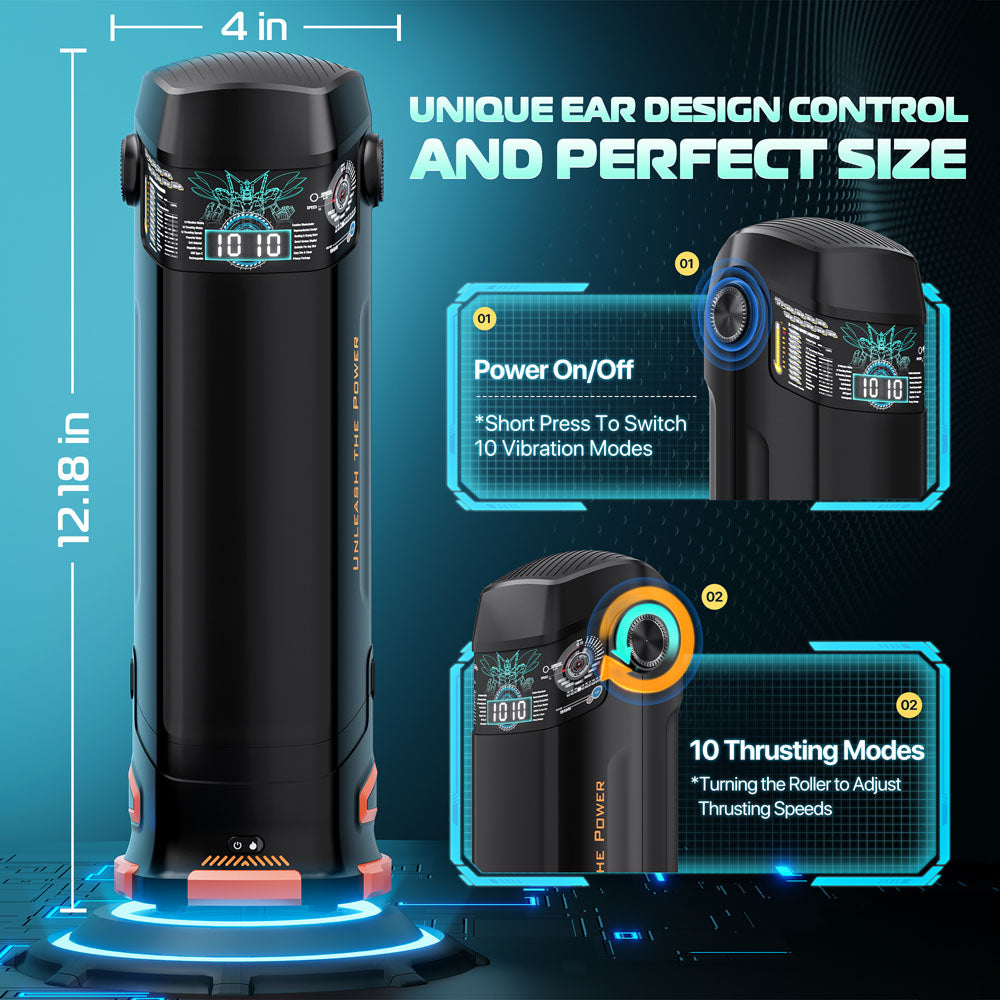 CyberSkin B-Titan - USB Rechargeable Thrusting & Vibrating Auto Masturbator with Heater